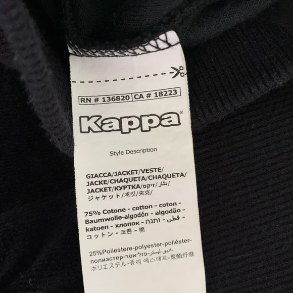 Kappa Y2K Velour Full Zip Track Jacket Black Omini Logo Women’s Streetwear - Picture 10 of 13